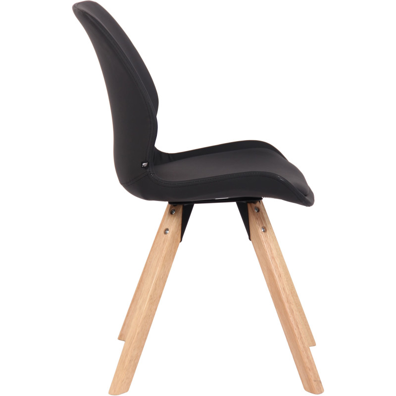 Chaise moderne scandinave en Polyuréthane Noir Bois Naturel Dalsy - 3