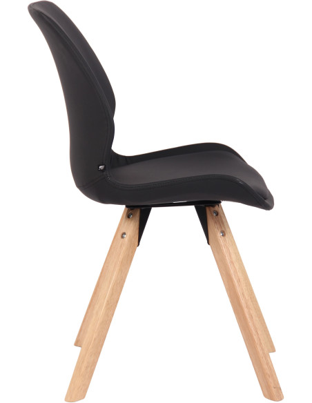 Chaise moderne scandinave en Polyuréthane Noir Bois Naturel Dalsy - 3