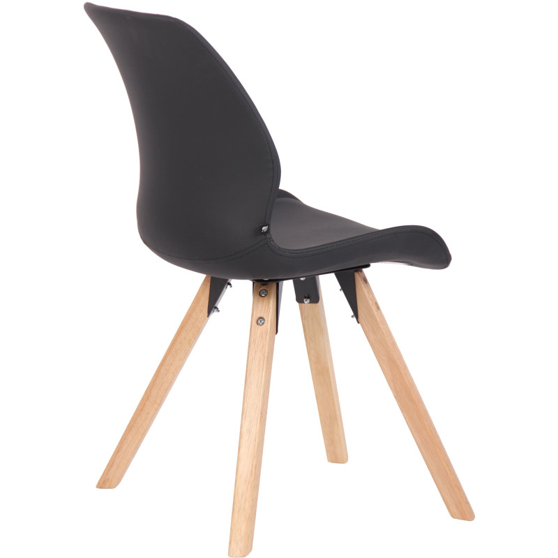 Chaise moderne scandinave en Polyuréthane Noir Bois Naturel Dalsy - 4