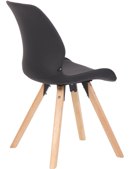 Chaise moderne scandinave en Polyuréthane Noir Bois Naturel Dalsy - 4