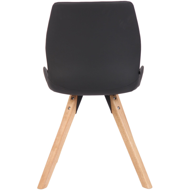 Chaise moderne scandinave en Polyuréthane Noir Bois Naturel Dalsy - 5