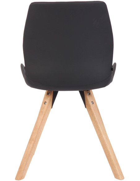 Chaise moderne scandinave en Polyuréthane Noir Bois Naturel Dalsy - 5