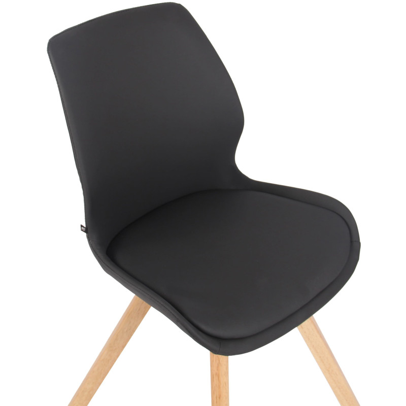 Chaise moderne scandinave en Polyuréthane Noir Bois Naturel Dalsy - 6