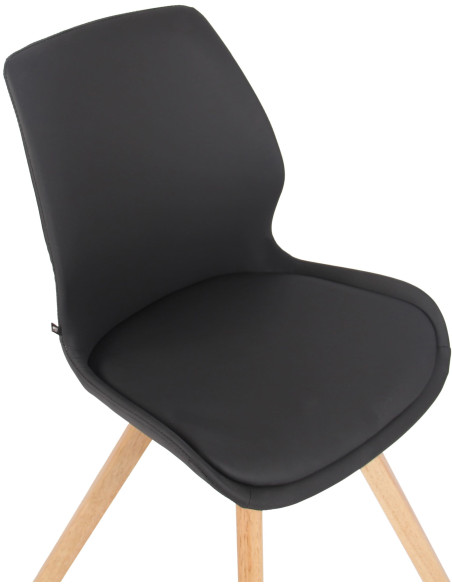 Chaise moderne scandinave en Polyuréthane Noir Bois Naturel Dalsy - 6