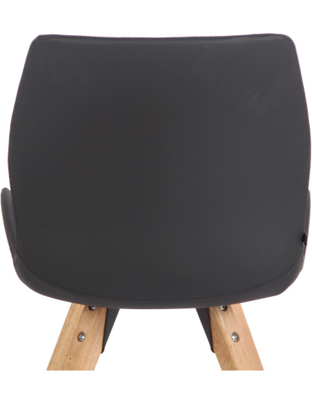 Chaise moderne scandinave en Polyuréthane Noir Bois Naturel Dalsy - 7