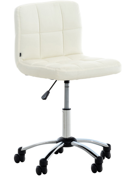 Chaise de bureau moderne sur roulettes en Polyuréthane Blanc Métal Shito - 1