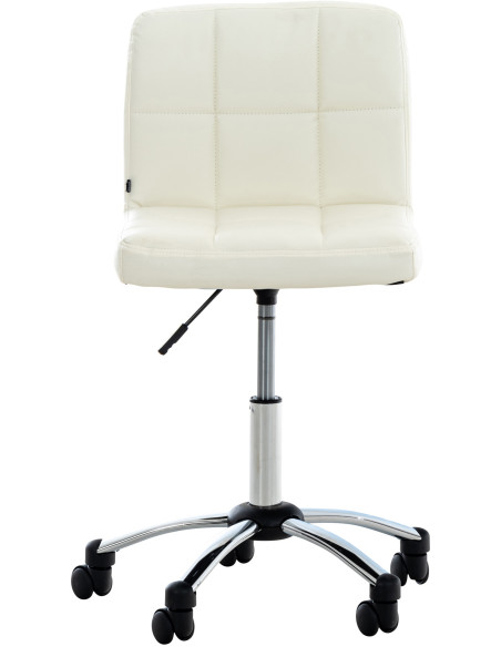 Chaise de bureau moderne sur roulettes en Polyuréthane Blanc Métal Shito - 2