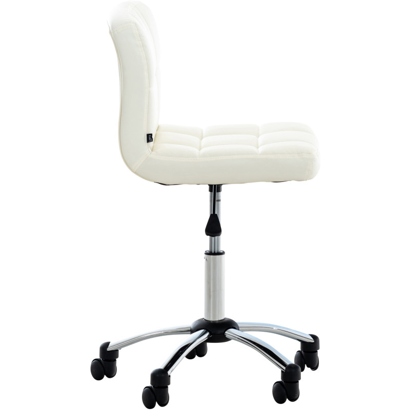 Chaise de bureau moderne sur roulettes en Polyuréthane Blanc Métal Shito - 3