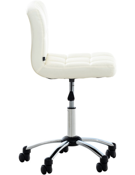 Chaise de bureau moderne sur roulettes en Polyuréthane Blanc Métal Shito - 3