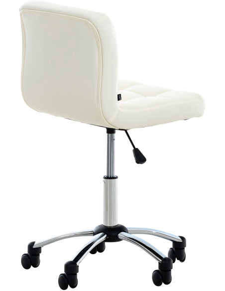 Chaise de bureau moderne sur roulettes en Polyuréthane Blanc Métal Shito - 4