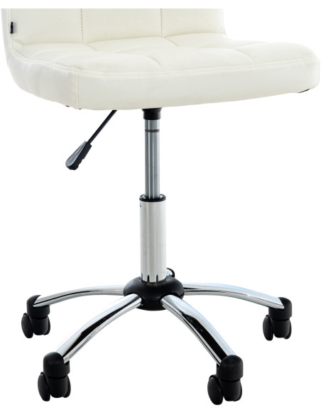 Chaise de bureau moderne sur roulettes en Polyuréthane Blanc Métal Shito - 8