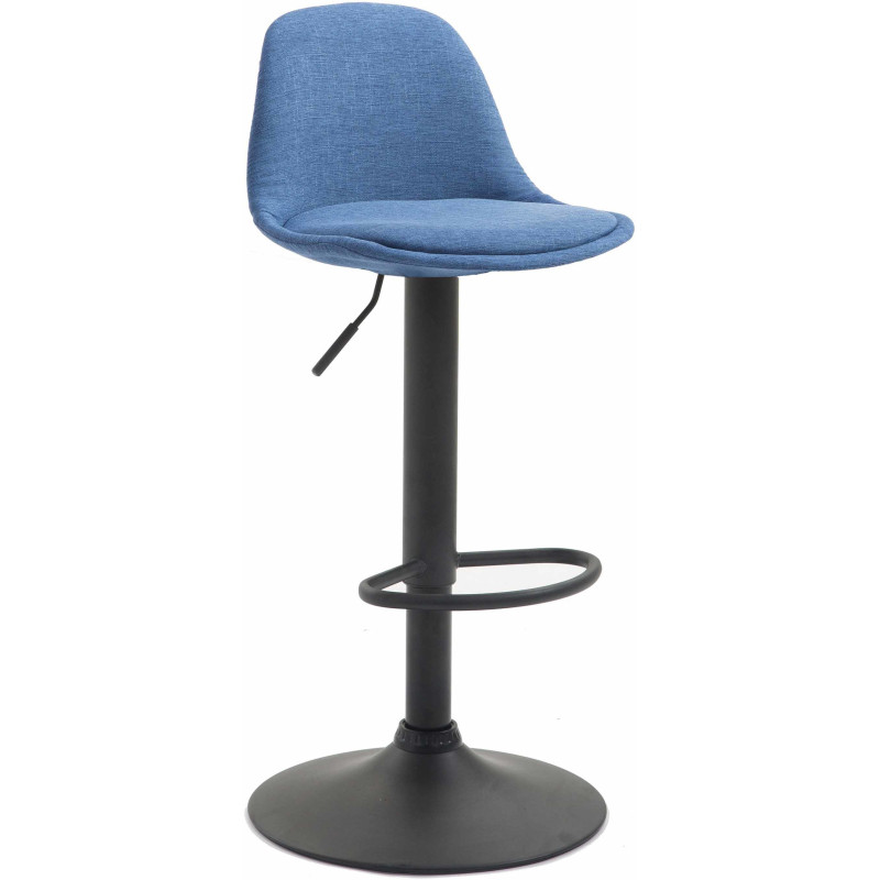 Tabouret de bar moderne en Tissu Bleu Métal Noir Harvio - 1