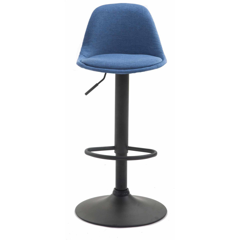 Tabouret de bar moderne en Tissu Bleu Métal Noir Harvio - 2
