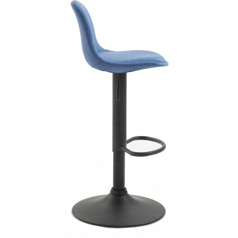 Tabouret de bar moderne en Tissu Bleu Métal Noir Harvio - 3