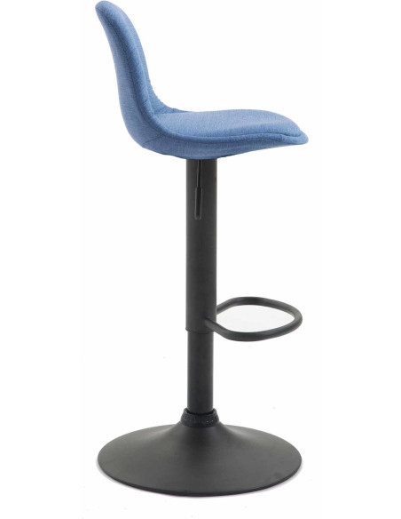 Tabouret de bar moderne en Tissu Bleu Métal Noir Harvio - 3