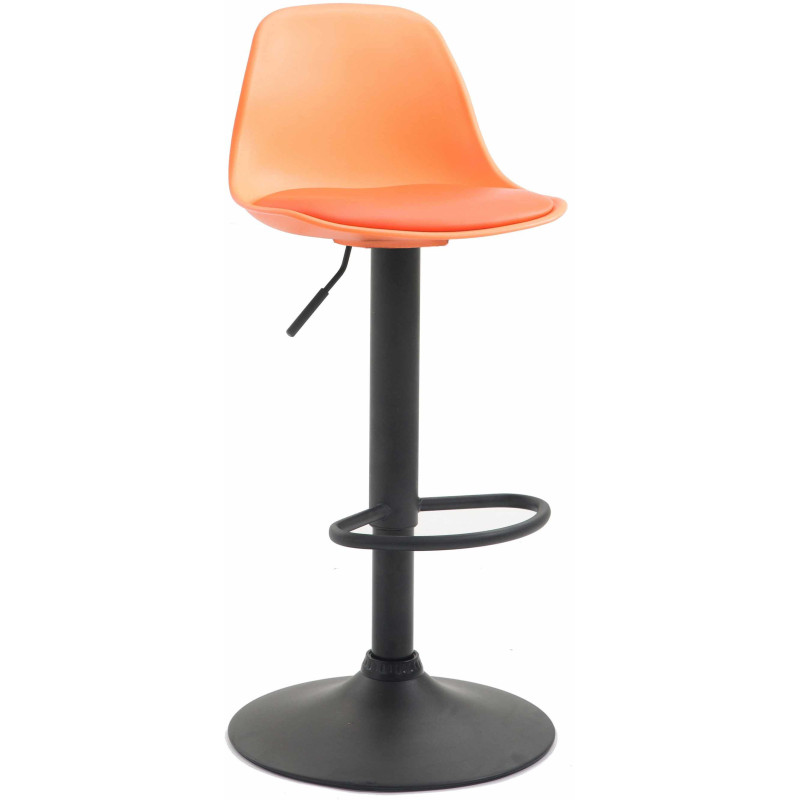 Tabouret de bar moderne en Polypropylène Orange Polyuréthane Orange Métal Noir Harvio - 1