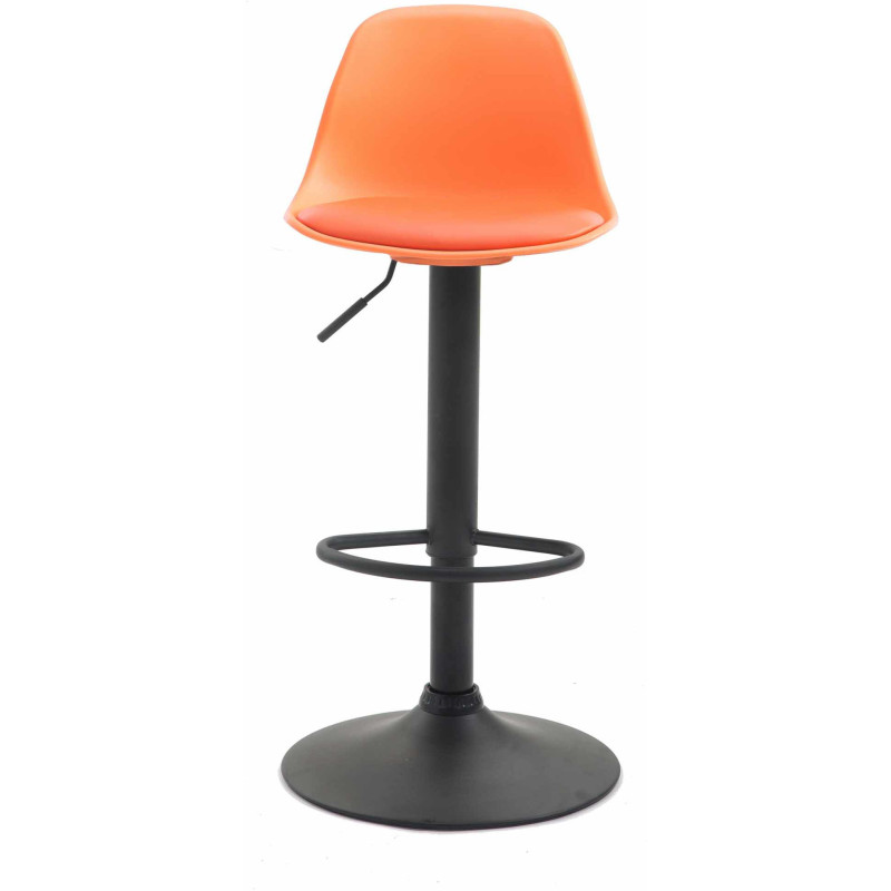 Tabouret de bar moderne en Polypropylène Orange Polyuréthane Orange Métal Noir Harvio - 2