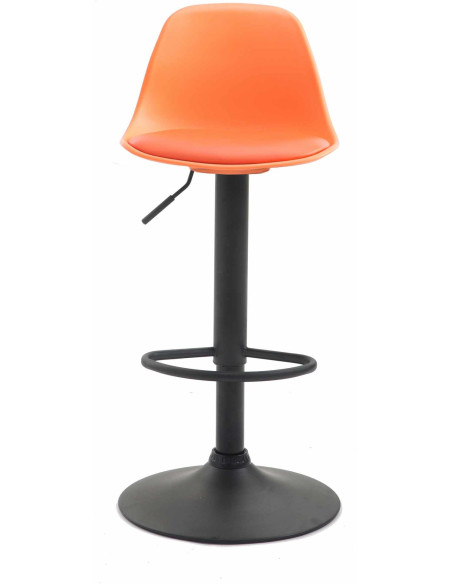 Tabouret de bar moderne en Polypropylène Orange Polyuréthane Orange Métal Noir Harvio - 2