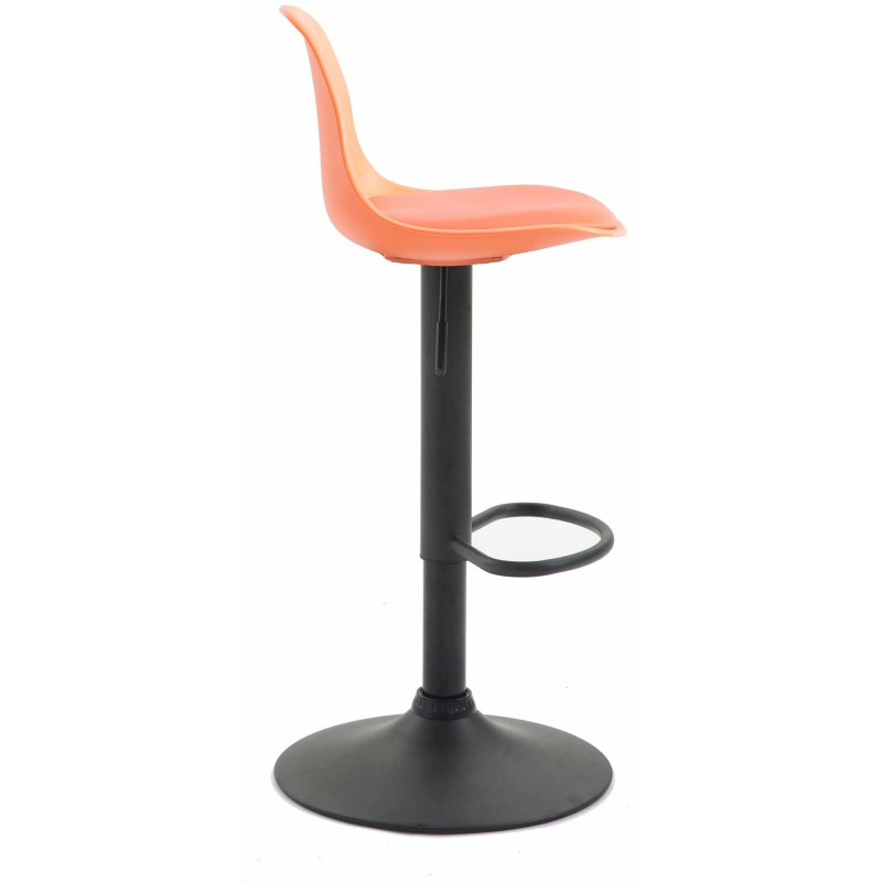 Tabouret de bar moderne en Polypropylène Orange Polyuréthane Orange Métal Noir Harvio - 3