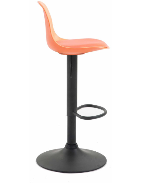 Tabouret de bar moderne en Polypropylène Orange Polyuréthane Orange Métal Noir Harvio - 3