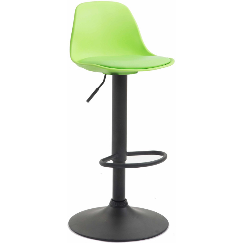 Tabouret de bar moderne en Polypropylène Vert Polyuréthane Vert Métal Noir Harvio - 1