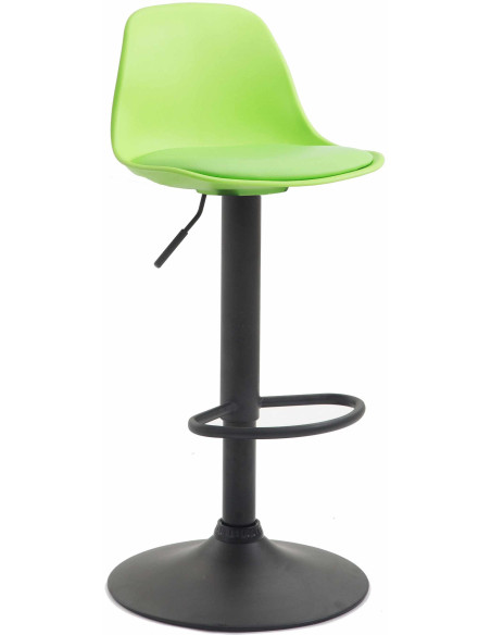 Tabouret de bar moderne en Polypropylène Vert Polyuréthane Vert Métal Noir Harvio - 1