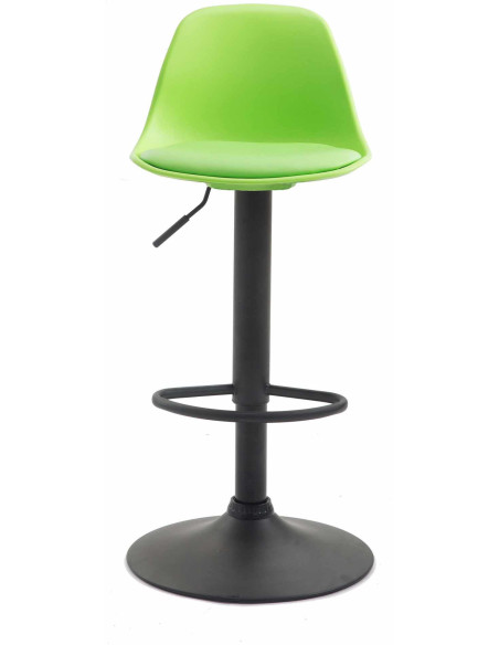Tabouret de bar moderne en Polypropylène Vert Polyuréthane Vert Métal Noir Harvio - 2