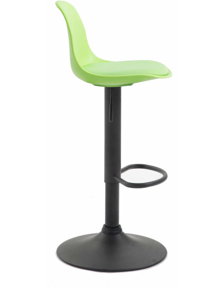 Tabouret de bar moderne en Polypropylène Vert Polyuréthane Vert Métal Noir Harvio - 3