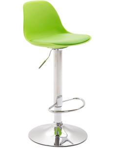 Tabouret de bar moderne en Polypropylène Vert Polyuréthane Vert Métal Argenté Harvio - 1