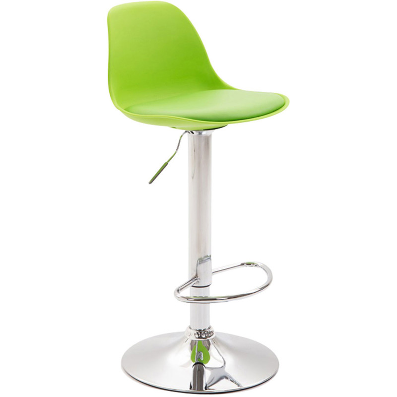 Tabouret de bar moderne en Polypropylène Vert Polyuréthane Vert Métal Argenté Harvio - 1