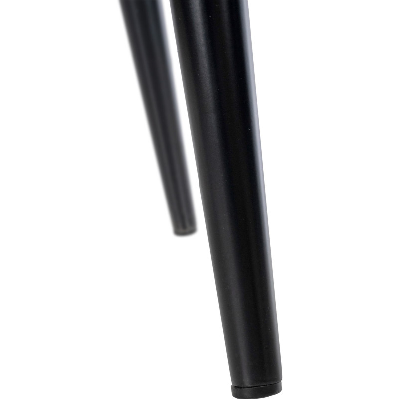 Fauteuil de table moderne en Velours Blanc crème Métal Noir Sauro - 7