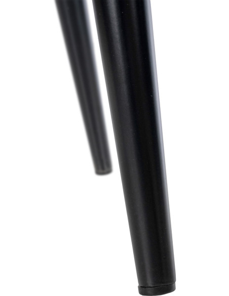 Fauteuil de table moderne en Velours Blanc crème Métal Noir Sauro - 7