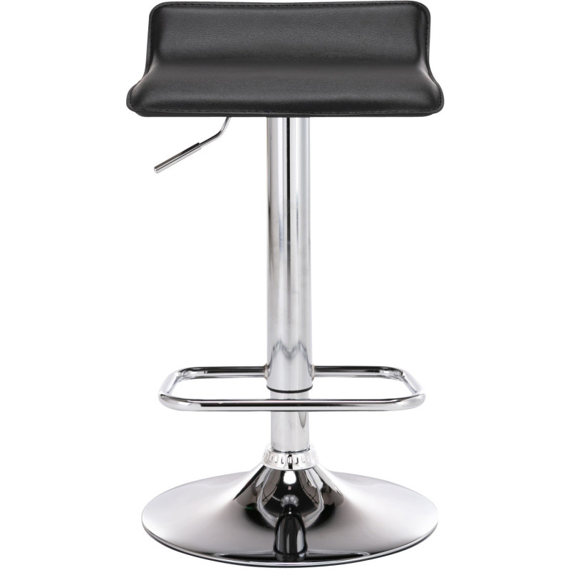 Tabouret de bar design minimaliste en Polyuréthane Noir Métal Argenté Brillant Icko - 2