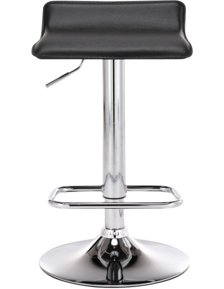 Tabouret de bar design minimaliste en Polyuréthane Noir Métal Argenté Brillant Icko - 2