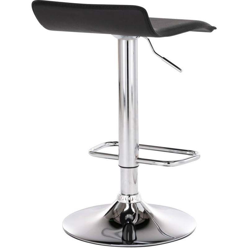 Tabouret de bar design minimaliste en Polyuréthane Noir Métal Argenté Brillant Icko - 4