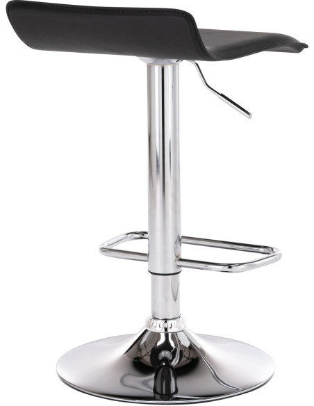 Tabouret de bar design minimaliste en Polyuréthane Noir Métal Argenté Brillant Icko - 4