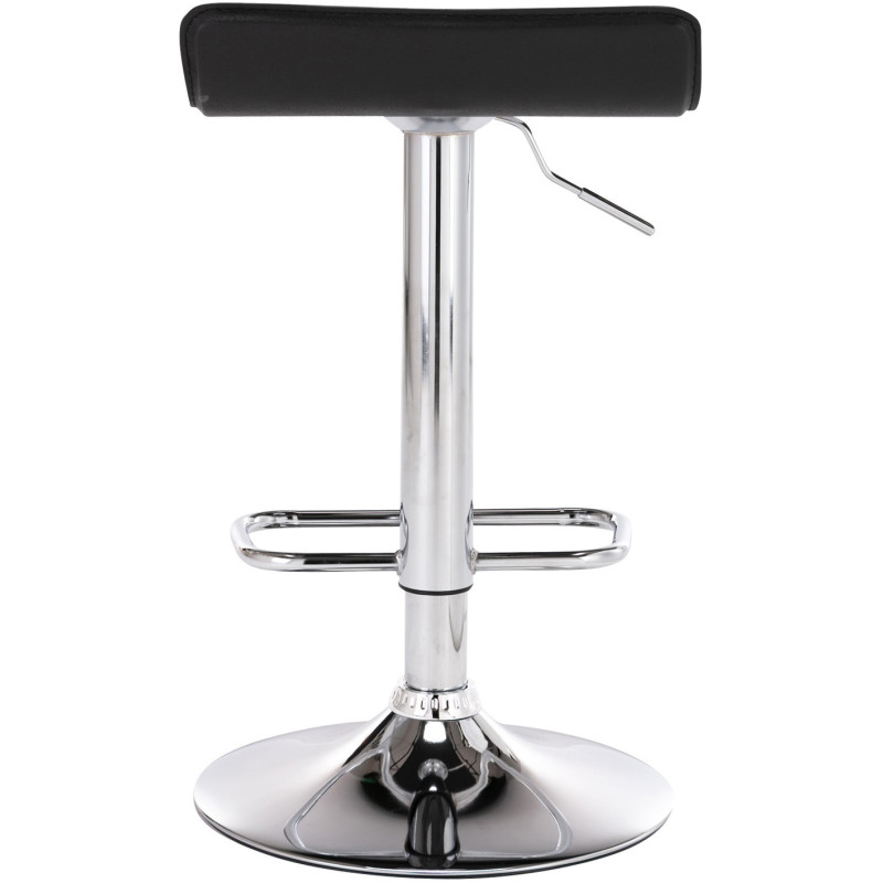 Tabouret de bar design minimaliste en Polyuréthane Noir Métal Argenté Brillant Icko - 5