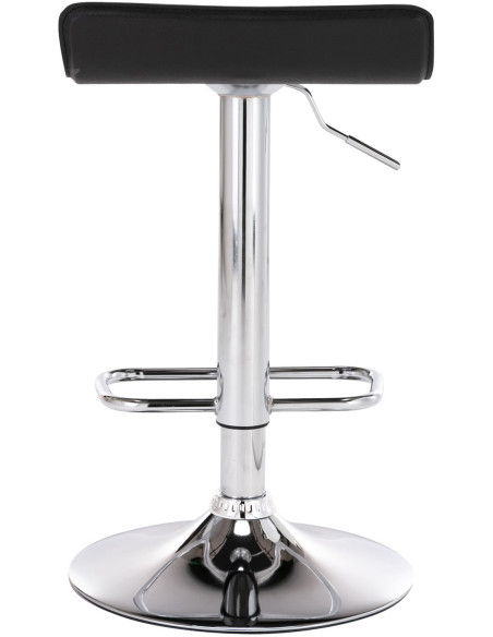 Tabouret de bar design minimaliste en Polyuréthane Noir Métal Argenté Brillant Icko - 5