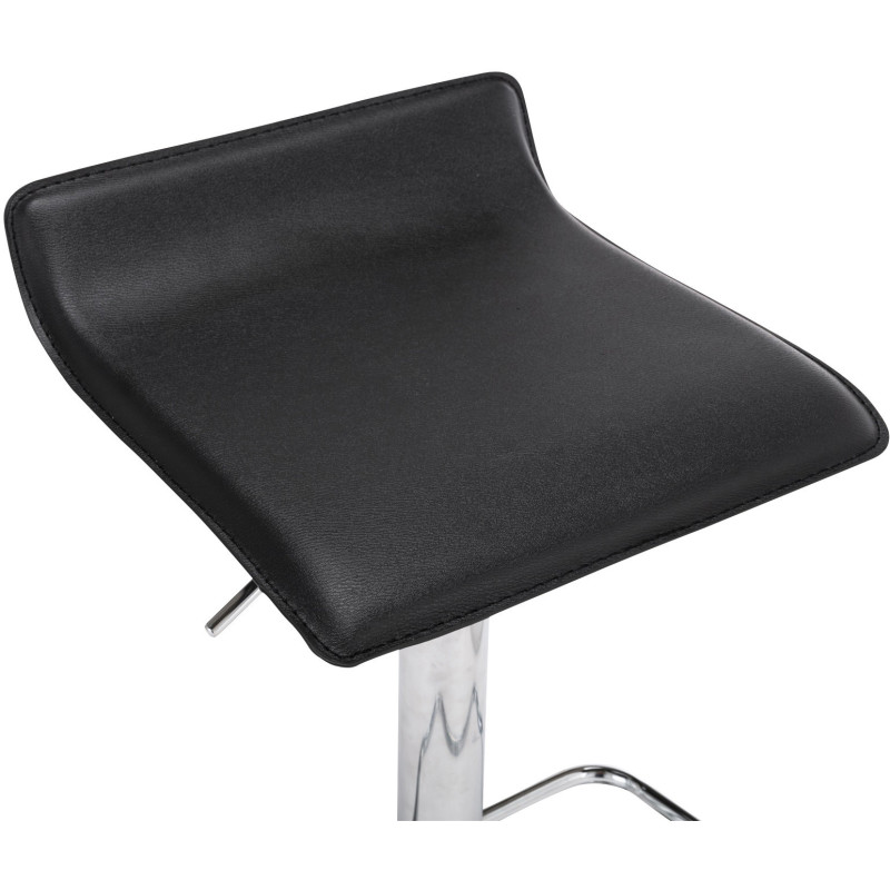 Tabouret de bar design minimaliste en Polyuréthane Noir Métal Argenté Brillant Icko - 6