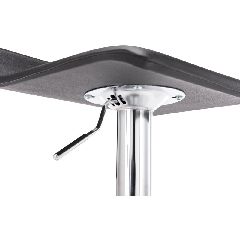 Tabouret de bar design minimaliste en Polyuréthane Noir Métal Argenté Brillant Icko - 7