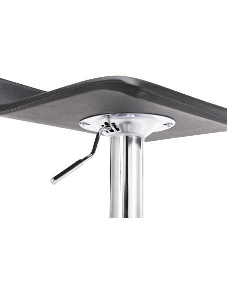 Tabouret de bar design minimaliste en Polyuréthane Noir Métal Argenté Brillant Icko - 7