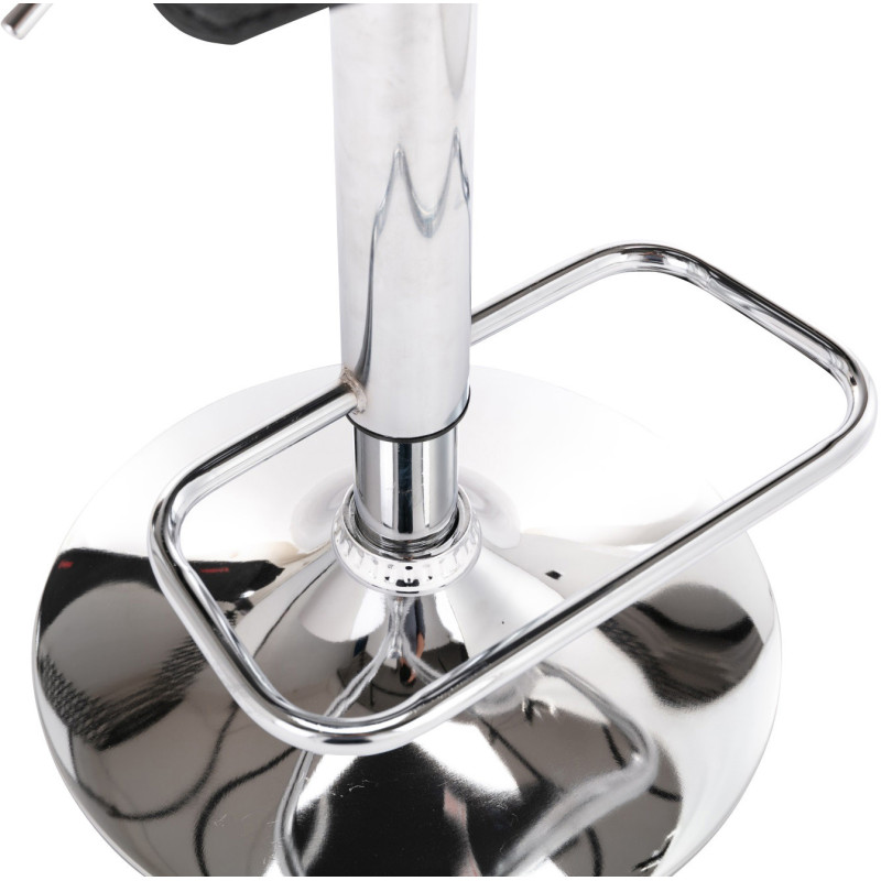 Tabouret de bar design minimaliste en Polyuréthane Noir Métal Argenté Brillant Icko - 8