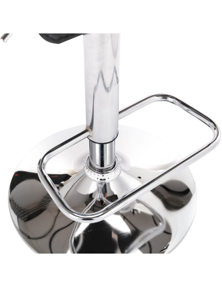 Tabouret de bar design minimaliste en Polyuréthane Noir Métal Argenté Brillant Icko - 8