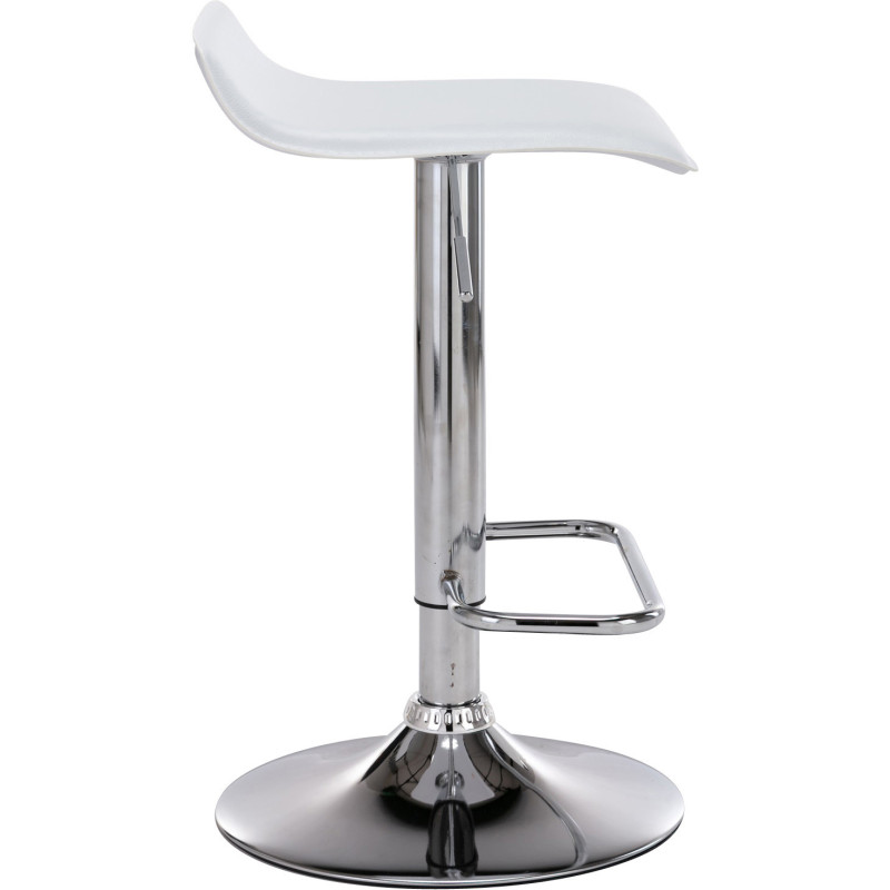Tabouret de bar design minimaliste en Polyuréthane Blanc Métal Argenté Brillant Icko - 3