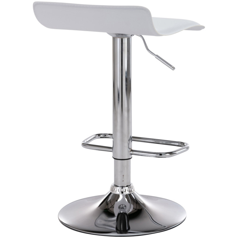 Tabouret de bar design minimaliste en Polyuréthane Blanc Métal Argenté Brillant Icko - 4
