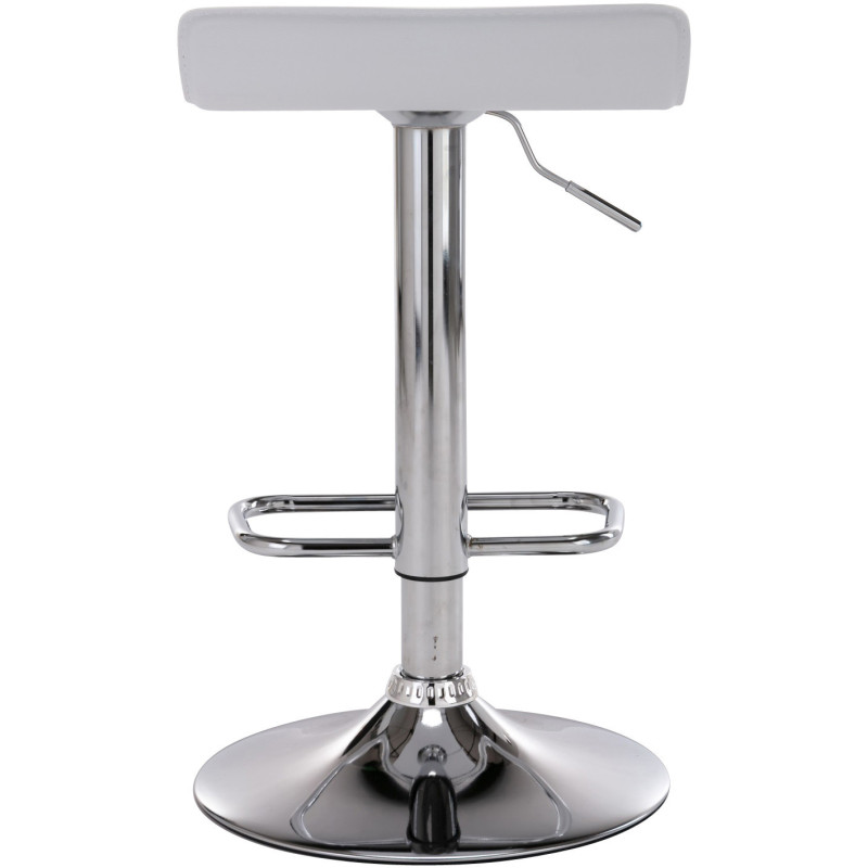 Tabouret de bar design minimaliste en Polyuréthane Blanc Métal Argenté Brillant Icko - 5