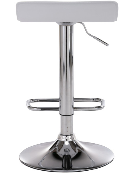 Tabouret de bar design minimaliste en Polyuréthane Blanc Métal Argenté Brillant Icko - 5