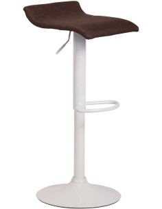 Tabouret de bar style minimaliste en Tissu Marron Métal Blanc Mat Icko - 1