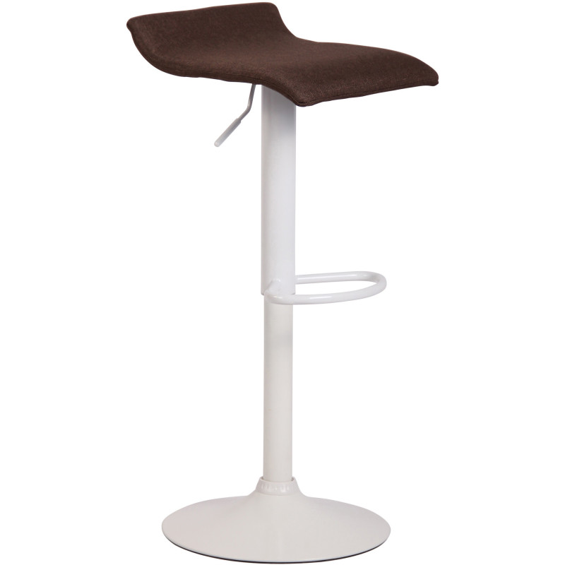 Tabouret de bar style minimaliste en Tissu Marron Métal Blanc Mat Icko - 1