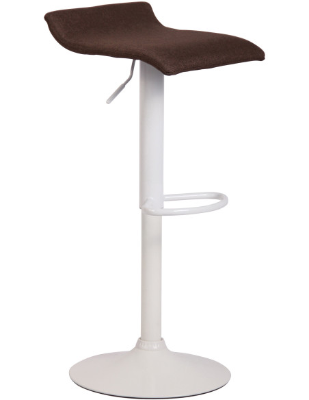 Tabouret de bar style minimaliste en Tissu Marron Métal Blanc Mat Icko - 1